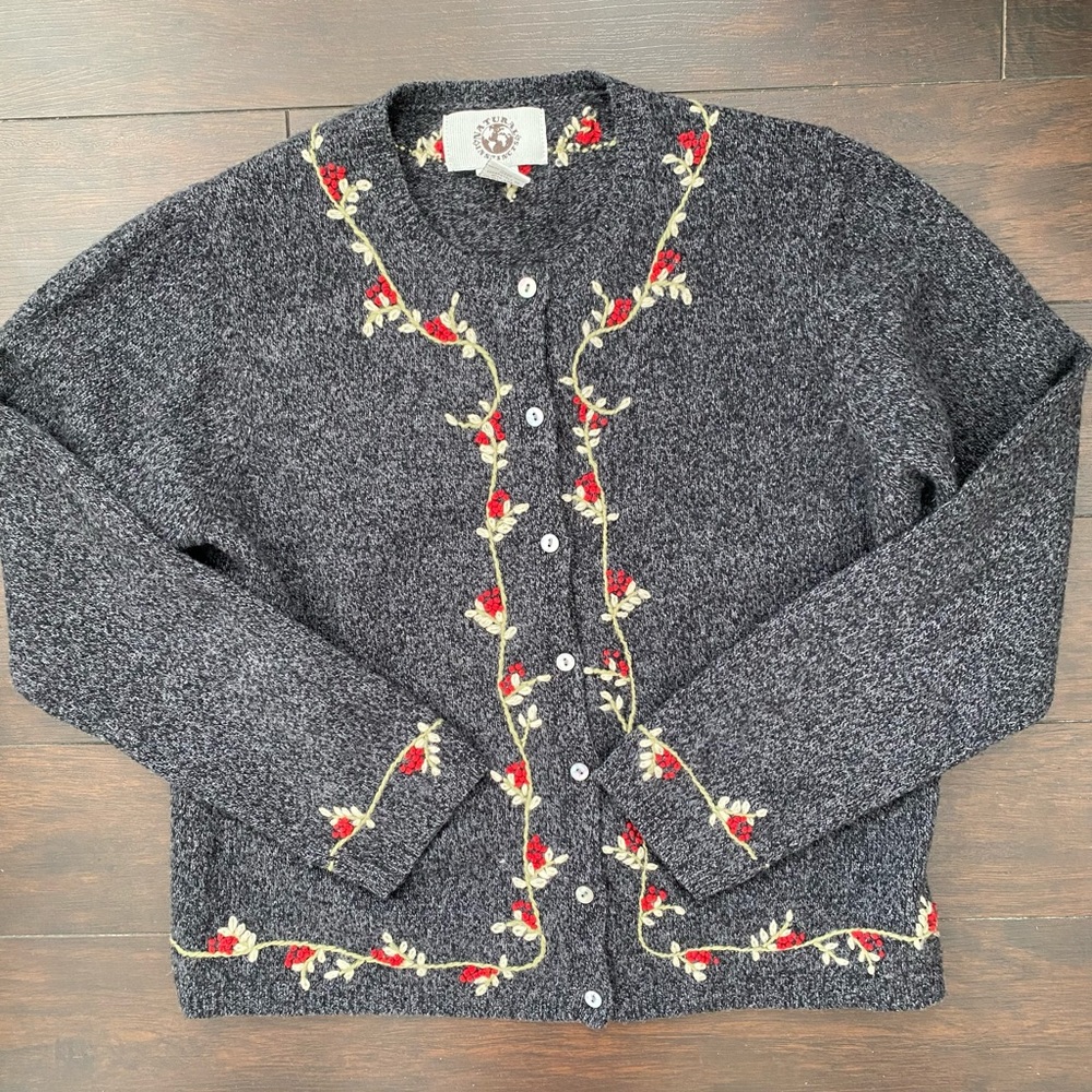 Vintage Floral Embroidered Sweater